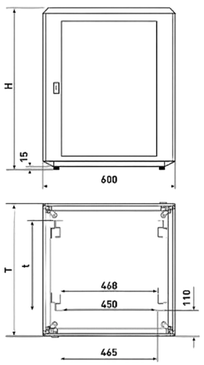 Vertiv(Knürr) Schrank Smaract 9HE,B600/T600,Lochraster,Schwarz