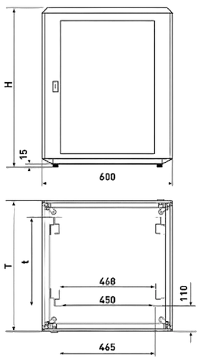Vertiv(Knürr) Schrank Smaract 9HE,B600/T600,Lochraster,Schwarz