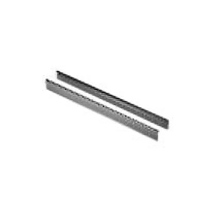 Vertiv(Knürr) Wandg. ConAct zub.Vertikalprofile 21HE, zwei graue Metallprofile mit montierten quadratischen Löchern auf