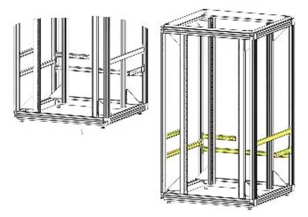 Vertiv(Knürr) zub.C-Profilschiene T 900, L755, 4-Pack, Einbauposition 1
