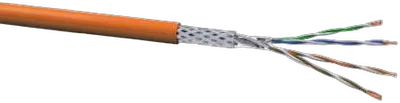 Kabel 1000MHz, CAT7, S-STP(S/FTP), Verlege, 1000m Trommel, SLAN, Simplex, Orange, Dca, LSZH, VOKA