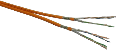 Kabel 1000MHz, CAT7, S-STP(S/FTP), Verlege, 500m Trommel, SLAN, Duplex, Orange, Dca, LSZH, VOKA