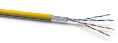 Kabel 2000MHz, CAT8.2, S-STP(S/FTP),  Verlege,  100m Ring, XLAN, Duplex, Gelb, Dca, LSZH, VOKA