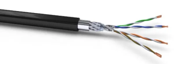 Kabel 1000MHz, CAT7, S-STP(S/FTP), Verlege, 500m Trommel, Erdkabel, XLAN Schwarz, VOKA