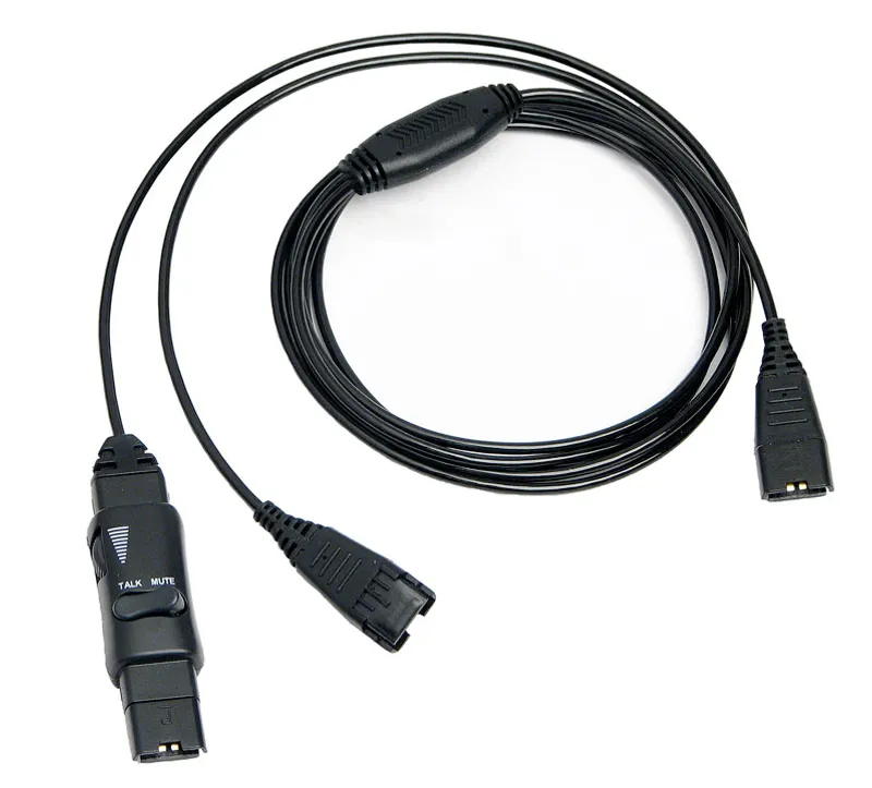 Câble Y VXI Kabel Y Cord-V noir enroulé avec connecteur XLR à interrupteur TALK/MUTE et deux embouts mini-XLR 4 broches
