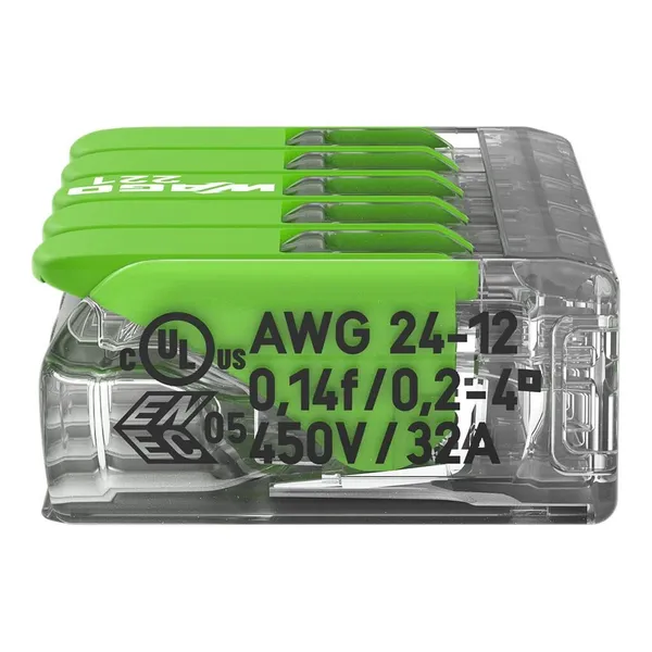 Wago Serie 221 - 5*4mm (8 Stück Retail) Green Range