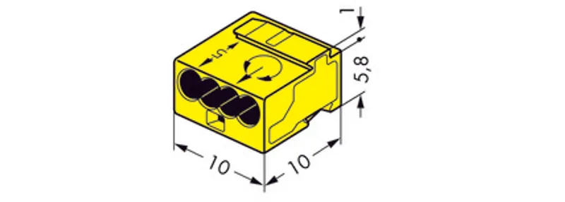 Wago Serie 243- 4-Leiter-Micro-Klemme (100 Stück) gelb