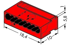 Wago Serie 243- 8-Leiter-Micro-Klemme (50 Stück) rot Wago Serie 243- 8-Leiter-Micro-Klemme (50 Stück) rot