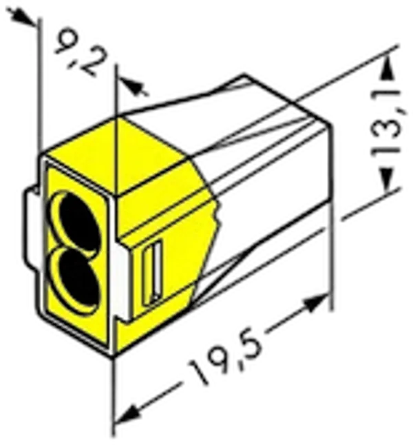 Wago Serie 773-173 - 2-Leiter-Klemme (100 Stück) transparent, Deckel gelb