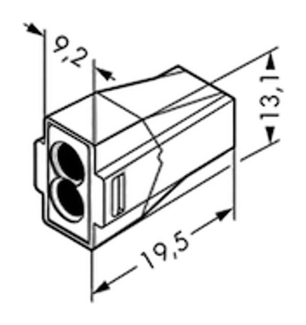Wago Serie 773-602 - 2-Leiter-Klemme (100 Stück) braun-transparent, Deckel weiß
