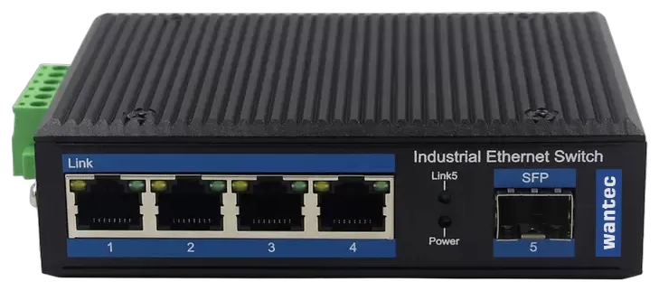 Wantec Switch Industrial Fiber Ethernet für Huts. 4Port+1SFP Wantec Switch Industrial Fiber Ethernet für Huts. 4Port+1SFP