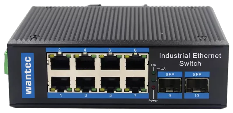 Wantec Switch Industrial Fiber Ethernet für Huts. 8Port+2SFP