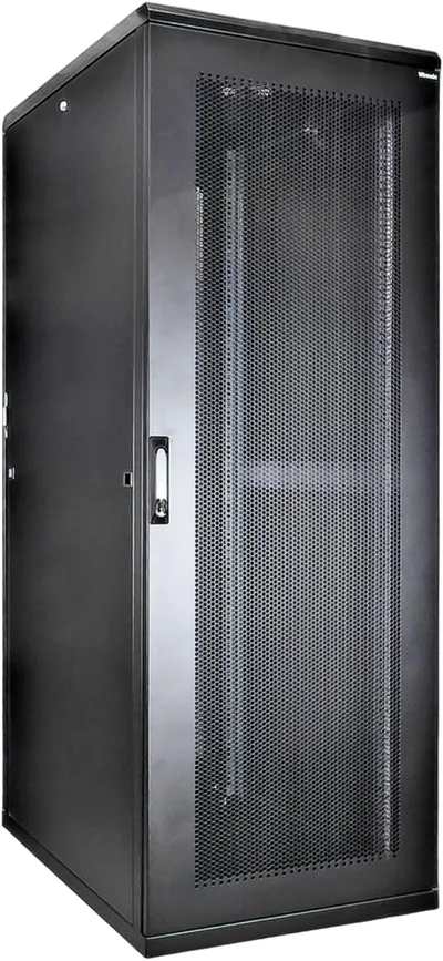 19" Serverschrank, perforierte Türen, 600x1200mm, schwarz