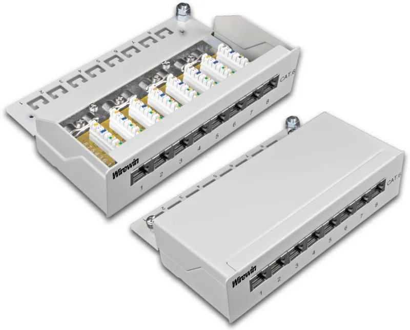 8-Port KAT6 Desktoppanel, geschirmt, LSA+