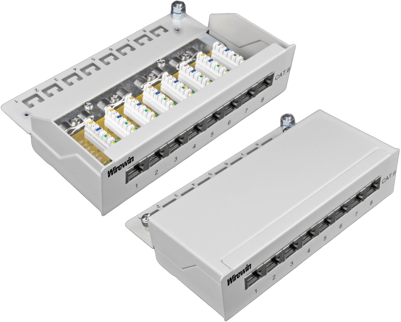 8-Port KAT6 Desktoppanel, geschirmt, LSA+