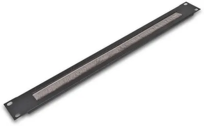 19" 1HE Kabelführungspanel mit Bürste, schwarz