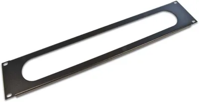 19'' Kabeldurchführungspanel ohne Bürste, schwarz RAL9005