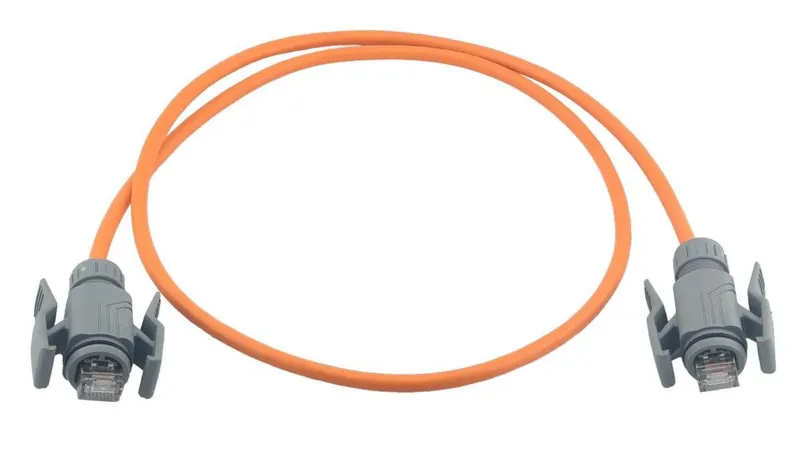 Industrial Patchkabel KAT6A, Anti-UV PUR Mantel, S/FTP, orange, 2x IP67