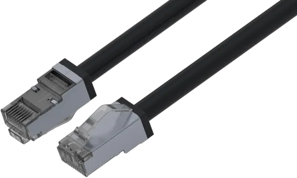 Outdoor Patchkabel KAT6A, Anti-UV PUR Mantel, S/FTP, schwarz