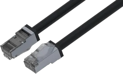 Outdoor Patchkabel KAT6A, Anti-UV PUR Mantel, S/FTP, schwarz