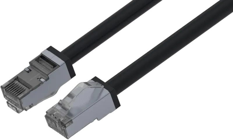 Outdoor Patchkabel KAT6A, Anti-UV PUR Mantel, S/FTP, schwarz