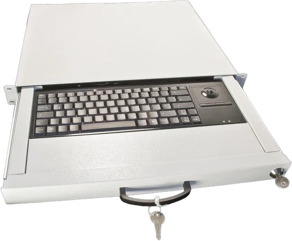 19" Tastaturschublade mit Tastatur, Grau