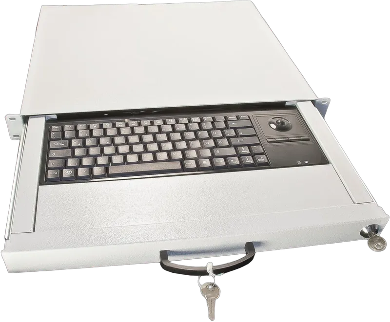 19" Tastaturschublade mit Tastatur, Grau