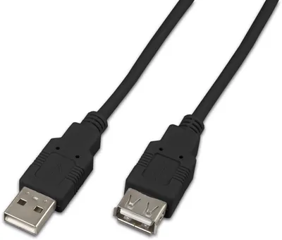 USB 2.0 Kabel, A-Stecker/A-Buchse, schwarz