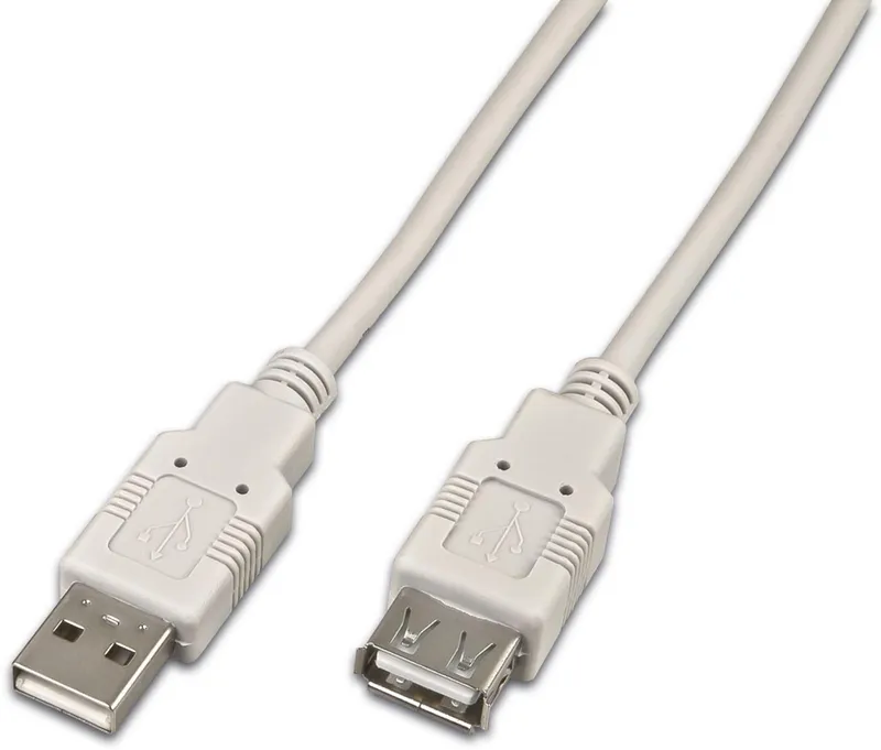USB 2.0 Kabel, A-Stecker/A-Buchse, grau