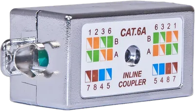 KAT6A Modul zur Verbindung von 2 Verlegekabeln, toolless