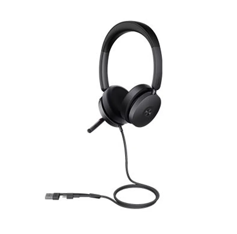 Yealink Headset UH48 Dual UC USB-C/A, black over-ear headset with padded headband and circular ear cups featuring logo,