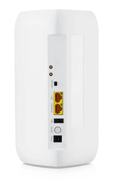 Zyxel FWA505v2 5G LTE-роутер с поддержкой NebulaFlex, белый корпус с индикаторами, переключателем, двумя LAN-портами, USB и