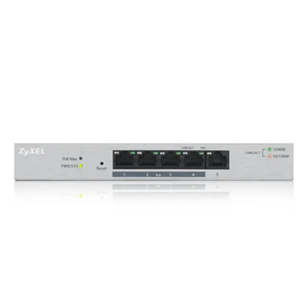 Zyxel GS1200-5HP v2 Gestionado Gigabit Ethernet (10/100/1000) Energía sobre Ethernet (PoE) Gris