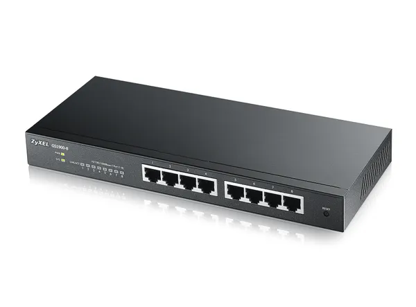 Zyxel Switch  8x GbE GS1900-8  smart switch,desktop,fanless