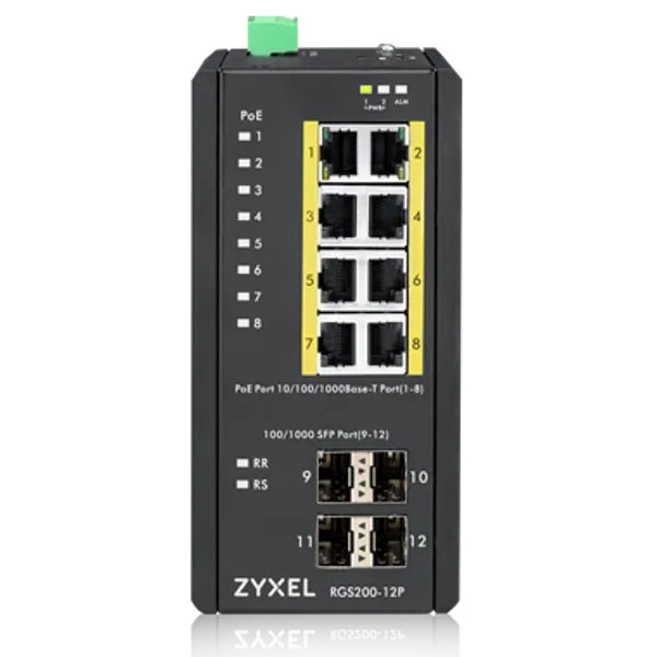 Zyxel Switch 12x GE RGS200-12P Managed  PoE Switch