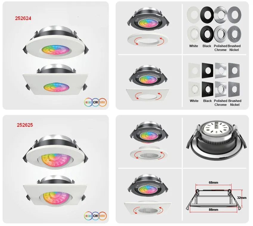 Synergy 21 LED Morpheus 68 - fixed 24V RGB-CCT (RGB-WW) 60°