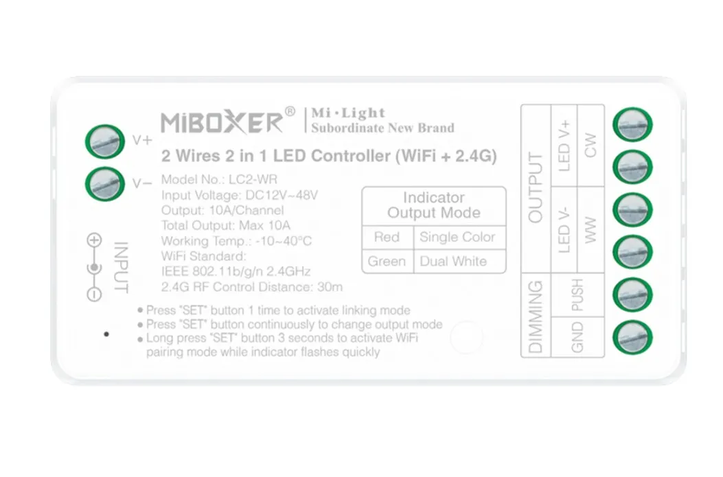 Synergy 21 LED Controller single+CCT(dual white) (2 wires) wifi+2,4G *Milight/Miboxer* Synergy 21 LED Controller single+CCT(dual white) (2 wires) wifi+2,4G *Milight/Miboxer*