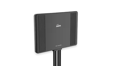 40G Slim LTE/5G- und GPS-Antenne ANT-SLM-40G-S-B-6 von Poynting in Schwarz, rechteckige flache Antenne mit abgerundeten