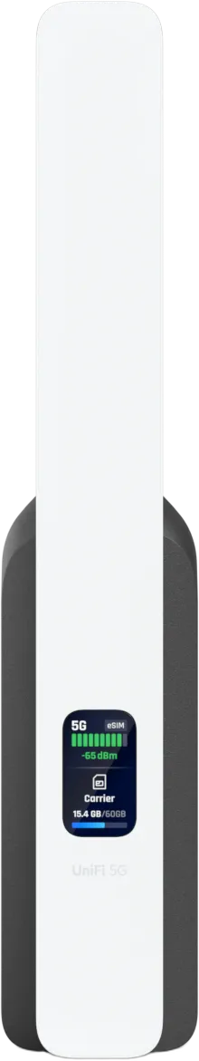 Ubiquiti UniFi 5G Backup • 5G RedCap/4G LTE • 1x Nano-SIM or eSIM • 1x GbE • PoE in • U5G