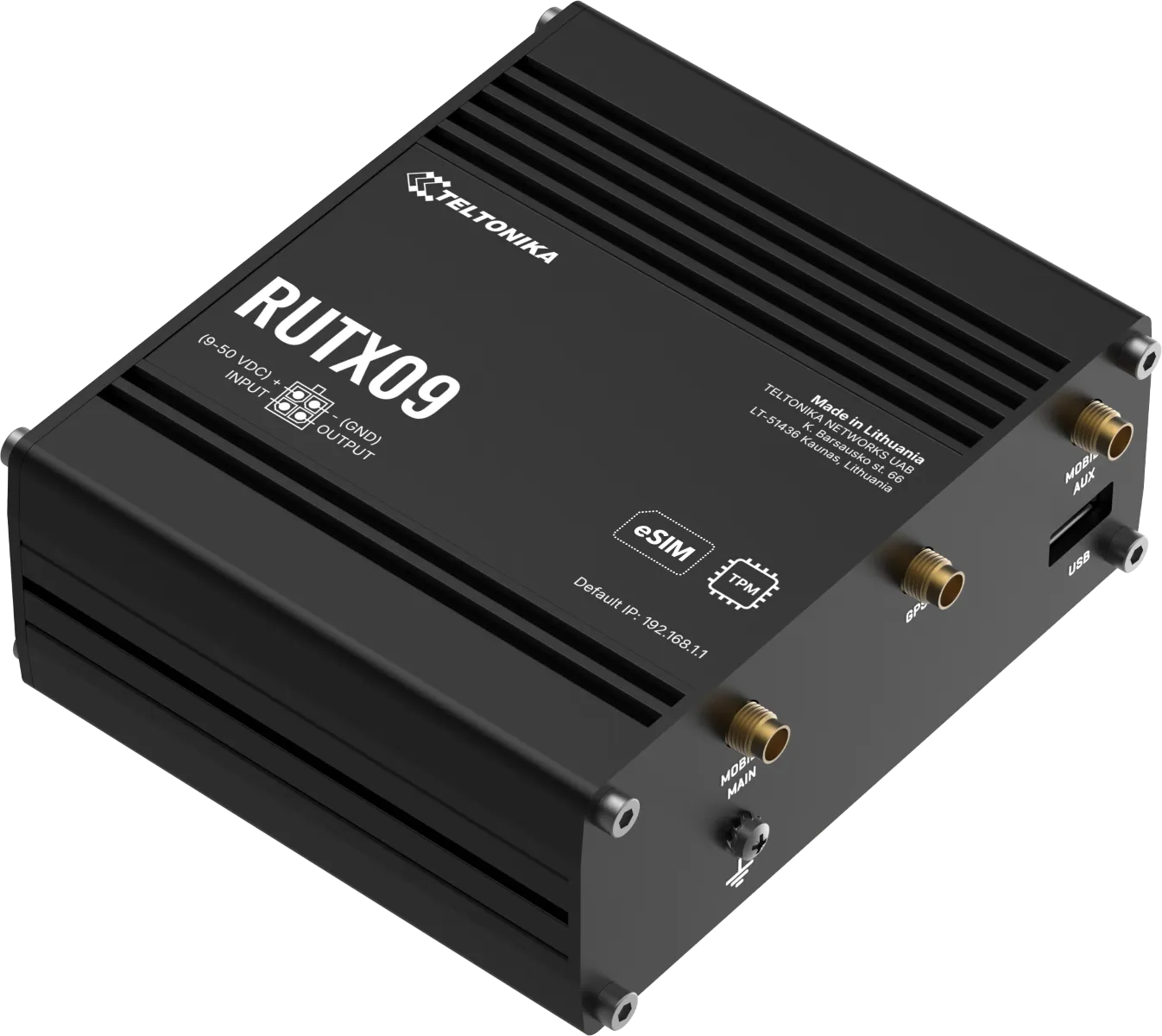 Teltonika · Router · RUTX09 · Industrial LTE Modem Router Cat6 "ONLY LAN" 300Mbps Down/42Mbps UP Teltonika · Router · RUTX09 · Industrial LTE Modem Router Cat6 "ONLY LAN" 300Mbps Down/42Mbps UP