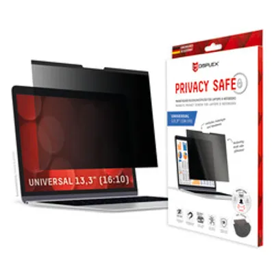 DISPLEX Privacy Safe Blickschutzfilter Universal 13,3", 16:10, Anti-Reflex, Bluelight-Filter, Magnetische Befestigung