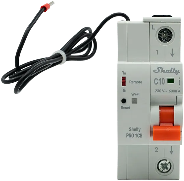 Shelly · Smarter Leitungsschutzschalter · "Pro 1CB C63" · 1-polig · 63A · Fernsteuerung · LAN · WLAN · Bluetooth