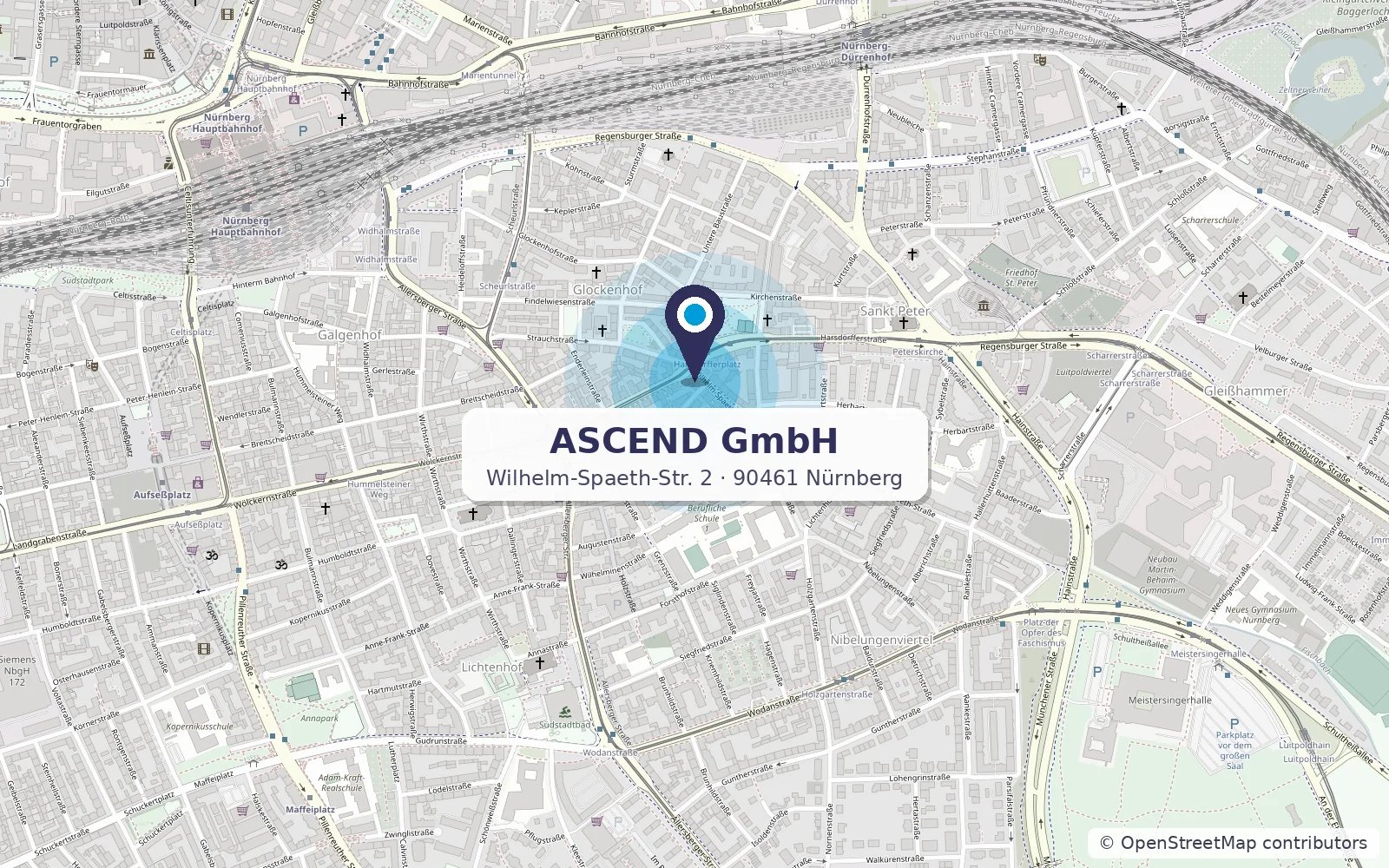 Mappa: ASCEND GmbH, Wilhelm-Spaeth-Straße 2, 90461 Nürnberg